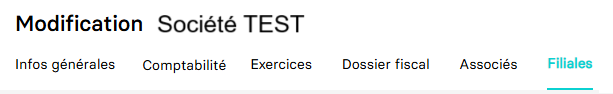 Aperçu de l'onglet ecosystème crm filiales
