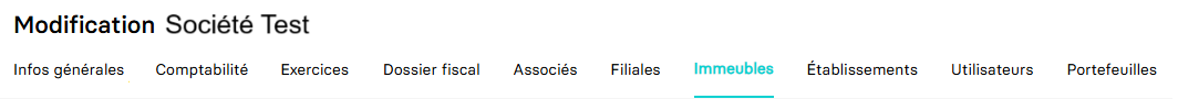 Aperçu menu modification d'un immeuble
