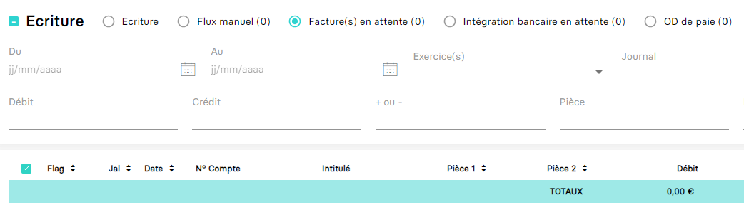 Aperçu des options de saisie d'écritures