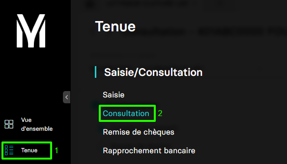 Aperçu du menu tenue consultation