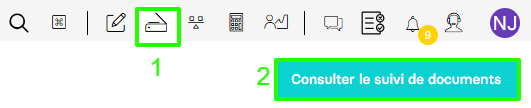 Aperçu du bouton pour déposer des documents